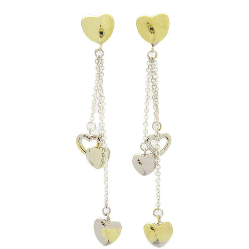 TIFFANY&CO Multi Heart Drop Earrings 18K Yellow Gold 925 Sterling Silver