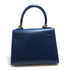 HERMES GHW Mini Kelly 2way Handbag Box Calf Leather Blue Used Y 1995