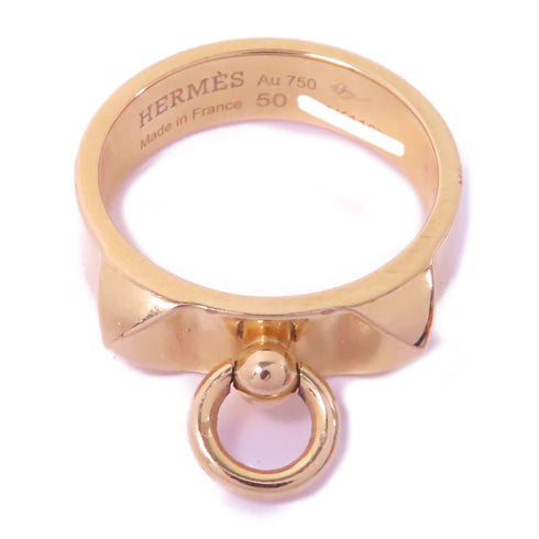 HERMES CDC Ring Collier De Chien 18K Pink Gold Hermes#50 US#5.25