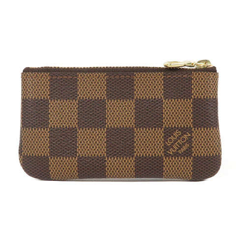 LOUIS VUITTON LV GHW Key Pouch Coin Case Purse N62658 Damier Ebene Brown