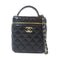 CHANEL Quilted CC GHW Vanity Chain Shoulder Bag Lambskin Leather Black