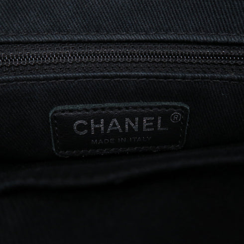 CHANEL Quilted CC SHW Chain Shoulder Bag Patent Leather Black