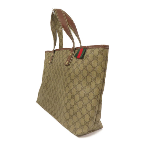 GUCCI GG GHW Shoulder Tote Bag 211134 Coated Canvas Brown