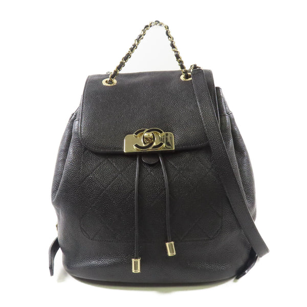 CHANEL CC GHW Backpack Rucksack Calfskin Leather