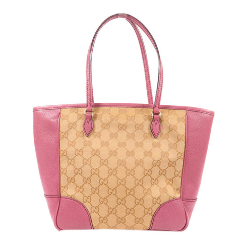 GUCCI GG GHW Original GG Tote Bag 353119 KH1BG Canvas/Leather Brown/Purple