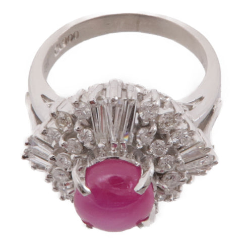 JEWELRY Ruby Diamond Ring Accessories US#4 PT900 Platinum