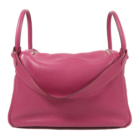 HERMES PHW Lindy 30 2 Way Bag Clemence Leather Tosca