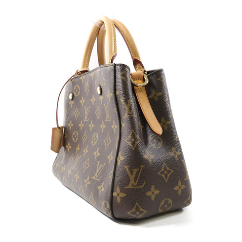 LOUIS VUITTON LV GHW Montaigne 2 Way Bag M41055 Monogram Brown v1
