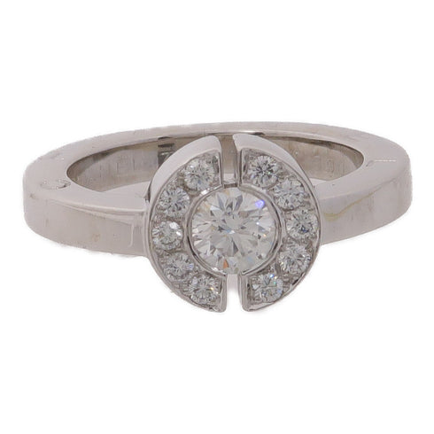 CHANEL CC Diamond Ring Accessories US#5.5 18K White Gold