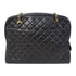 CHANEL Quilted CC GHW Chain Shoulder Bag Calfskin Leather Black v1