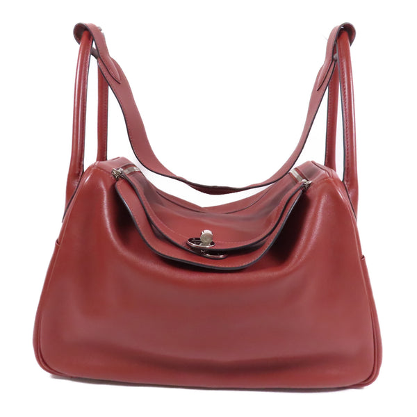 HERMES PHW Lindy 34 2 Way Shoulder Bag Swift Leather 25 Rouge H Red