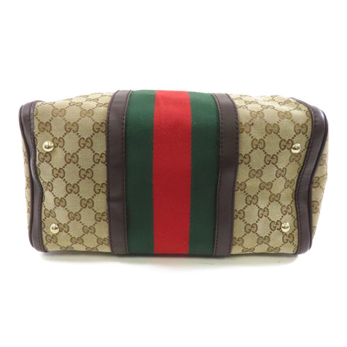 GUCCI GG GHW 2 Way Shoulder Boston Bag 247205 Canvas Leather Brown