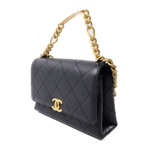 CHANEL CC GHW Chain 2 Way Bag AS2711 Calfskin Leather Black