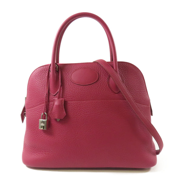 HERMES PHW Bolide 31 2 Way Bag Clemence Leather Ruby