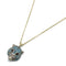 GUCCI GG Le Marché des Merveilles Blue Topaz Necklace 18K Yellow Gold 925 S...