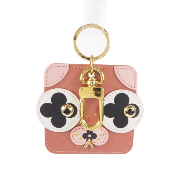 LOUIS VUITTON LV GHW Key Ring M68217 Metal/Leather Brown/Pink/White/Black
