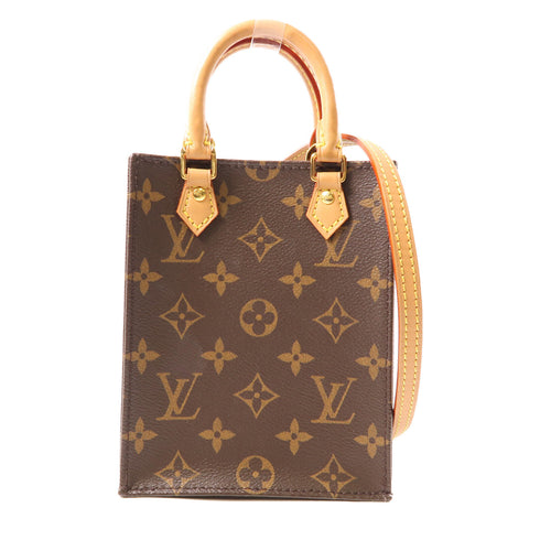 LOUIS VUITTON LV Petit Sac Plat 2 Way Shoulder Bag Handbag M69442 Monogram Brown v4
