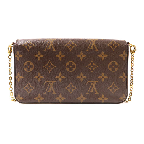 LOUIS VUITTON LV GHW Felicie Pochette Chain Shoulder Bag M61276 Monogram Brown