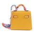 HERMES GHW Kelly Bag Charm Tadelakt Leather Yellow