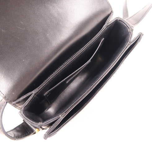 SAINT LAURENT YSL GHW Small Satchel In Box Shoulder Bag 634306 Calfskin Black