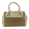 GUCCI GG GHW Trophy Tote Bag Handbag 190246 Canvas Leather Brown White