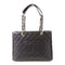 CHANEL CC SHW GST Grand Shopping Tote Shoulder Bag Calfskin Leather Black