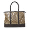 GUCCI GG GHW Crystal Shopping Shoulder Tote Bag Coated Canvas Brown