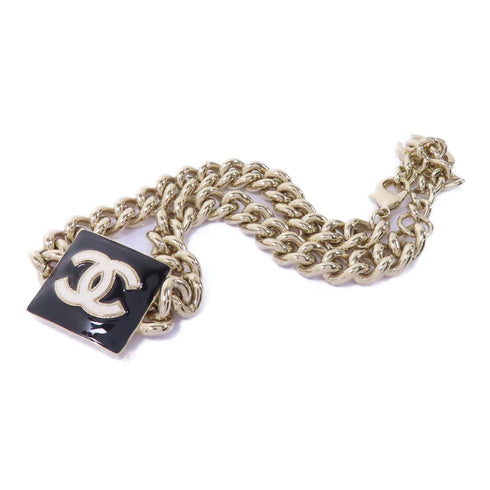 CHANEL CC Necklace Accessories Metal Black Gold v1