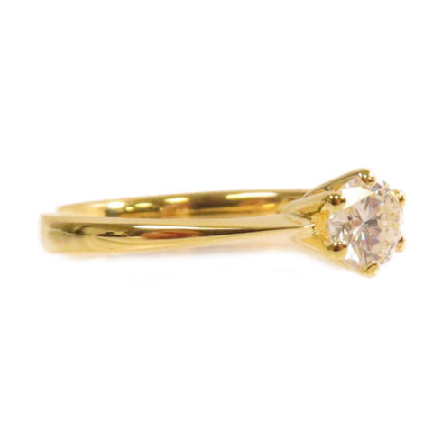Fine Jewelry 0.31ct Diamond Ring 18K Yellow Gold US#5.75