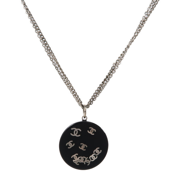 CHANEL CC Necklace 12/A PVC Black