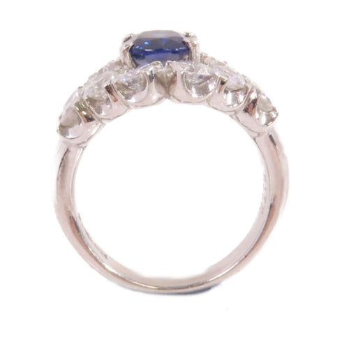 FINE JEWELRY 1.79ct Sapphire 2.50ct Diamond Ring PT900 Platinum US#7.5
