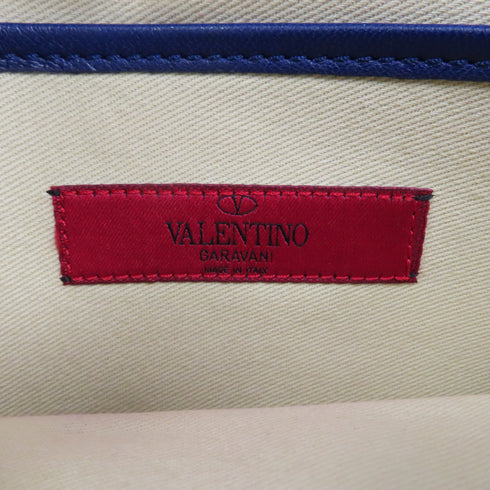 Valentino GHW Shoulder Bag Chain Calfskin Leather Blue