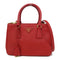 PRADA GHW Galleria Saffiano Bag 2 Way Shoulder Bag Calfskin Leather Red
