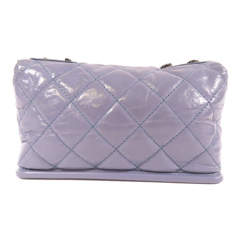 CHANEL Quilted CC SHW Chain Shoulder Bag Leather Grey v1