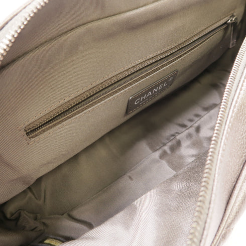 CHANEL CC Chain Shoulder Shoulder Bag Calfskin Leather Silver