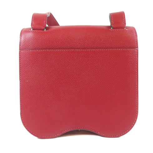HERMES PHW Della Cavalleria Mini Shoulder Crossbody Bag Veau Epsom Rouge Grenat