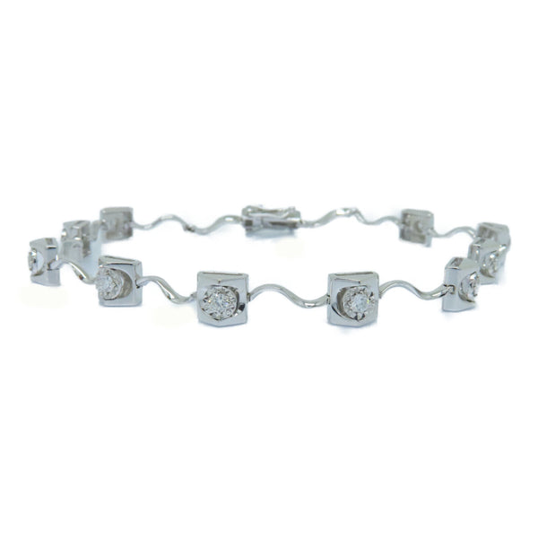 Fine Jewelry 0.40ct Diamond Bracelet Bangle Accessories 18K White Gold