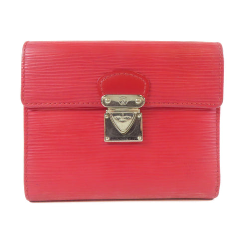 LOUIS VUITTON LV SHW Trifold Wallet Leather Red