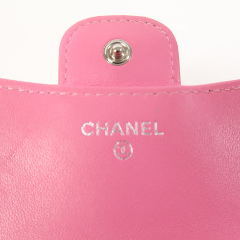CHANEL CC SHW Wallet Quilted Lambskin Leather Pink