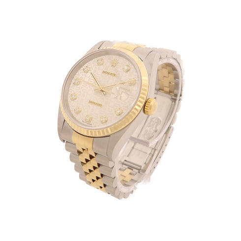 ROLEX Datejust Automatic Watch 16233 18K Yellow Gold/Stainless Steel Silver