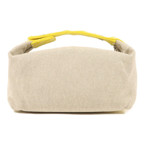 HERMES PHW Bride A Brac Hand Bag Canvas Yellow