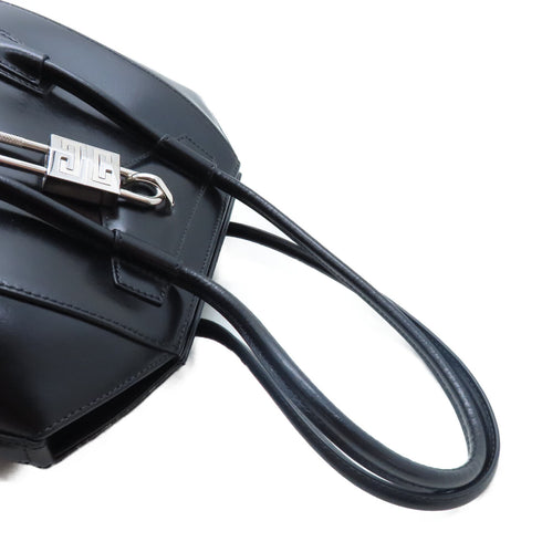 GIVENCHY SHW Antigona Lock 2 Way Shoulder Handbag Calfskin Leather Black