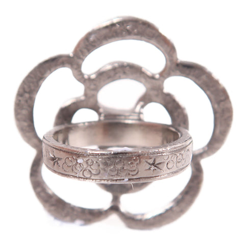 CHANEL CC Ring US#7.75 Metal Silver
