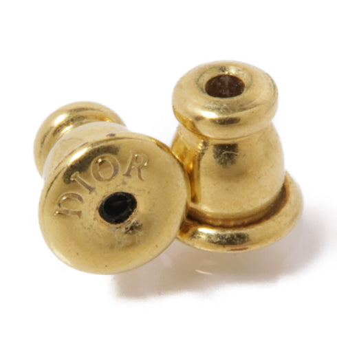 Christian Dior CD Earrings Metal/PVC Green/Gold