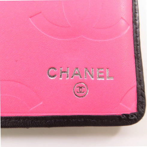 CHANEL Quilted CC SHW Cambon Long Wallet Calfskin Leather Black