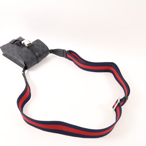 GUCCI GG SHW Shoulder Crossbody Bag PVC Coated Canvas Black