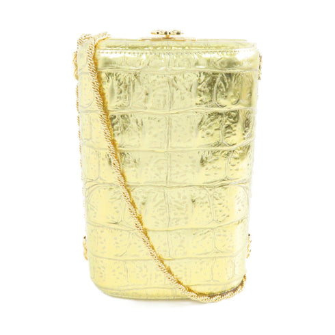 CHANEL CC GHW Chain Shoulder Bag Calfskin Leather Gold