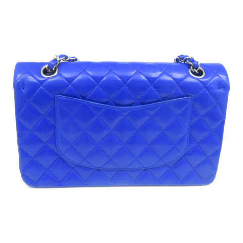 CHANEL Quilted CC SHW Classic Chain Shoulder Bag Lambskin Leather Blue