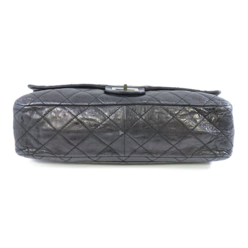 CHANEL Quilted CC SHW 2.55 Maxi Chain Shoulder Bag Calfskin Leather Black