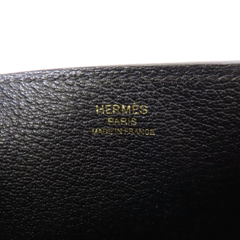 HERMES GHW Perspective Cavaliere Shoulder Bag Togo Leather Noir Black